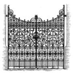 Line Engraving, Created in 1879 — Entrance gates to the Pavilion of the Prince of the Prince of Wales, Paris Exhibition